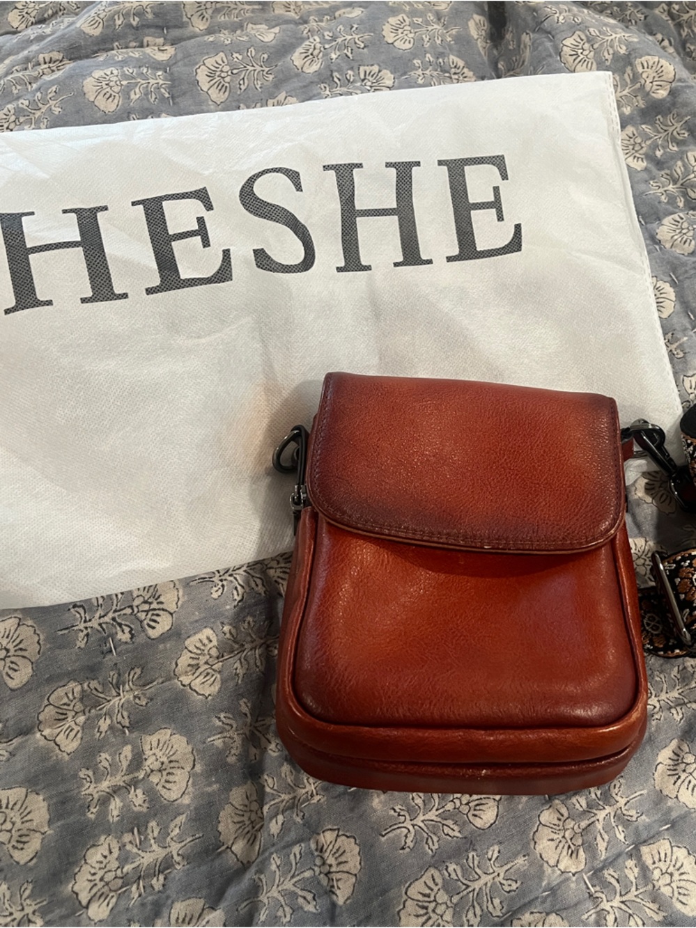 Leather Crossbody Bag in Brown by Heshe Comes with bag to put in not in use